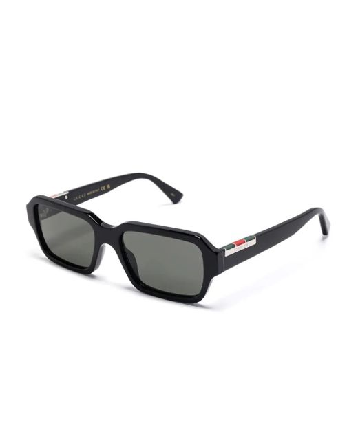 Gucci Black Rectangle-Frame Sunglasses for men