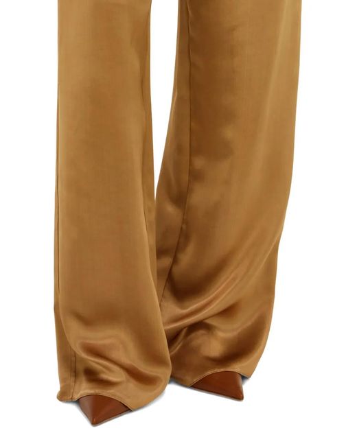 Ferragamo Natural Satin Trousers
