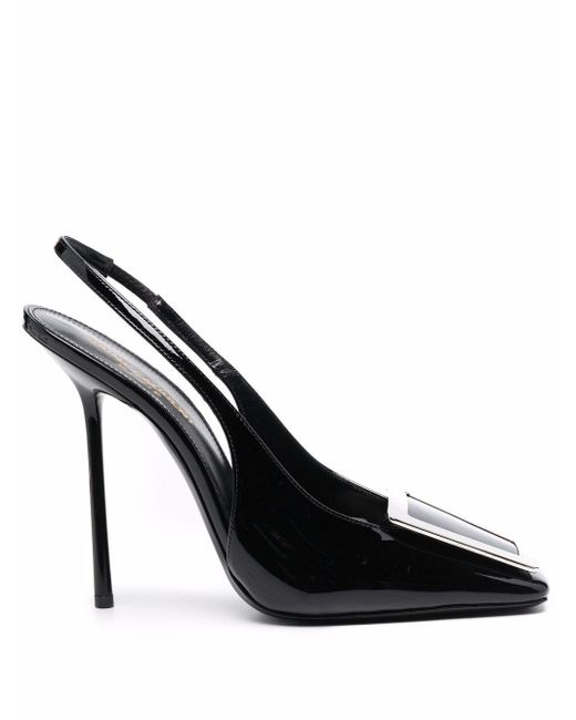 Zapatos de tacón George con puntera cuadrada Saint Laurent de color Black