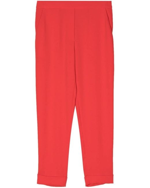 Pantaloni affusolati con vita elasticizzata di P.A.R.O.S.H. in Red