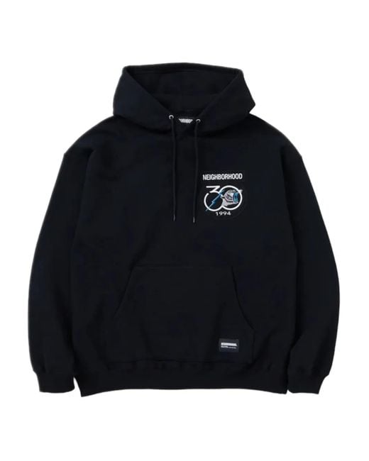 Neighborhood Black Embroidered-patch Hoodie for men