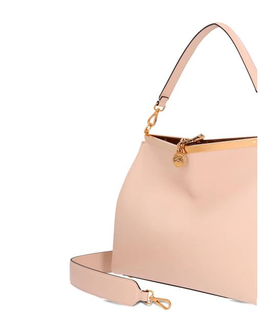 Etro Pink Large Vela Leather Tote Bag