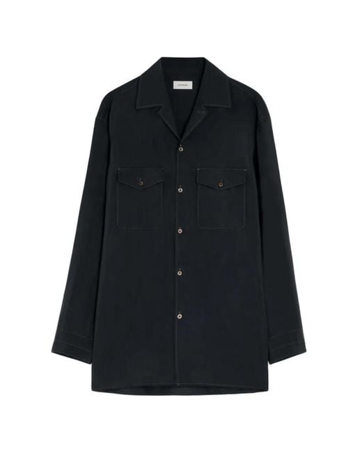 Lemaire Black Silk Shirt for men