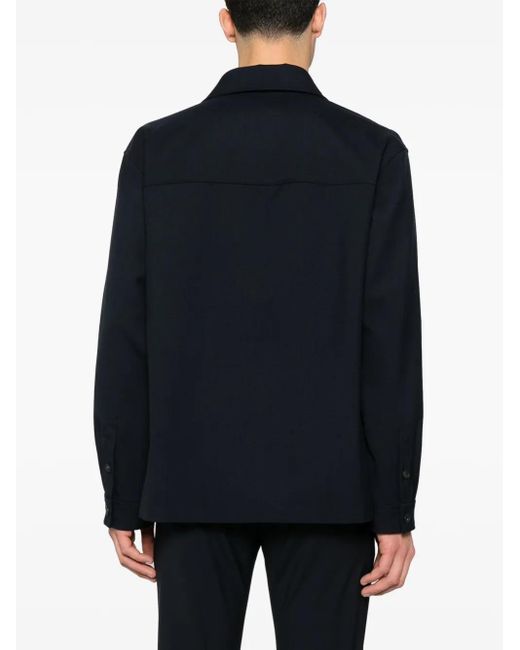 Fay Black Wool Overshirt for men