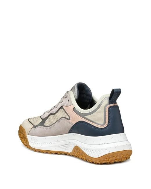 Geox White Oliviera + Grip Mesh-Panel Sneakers