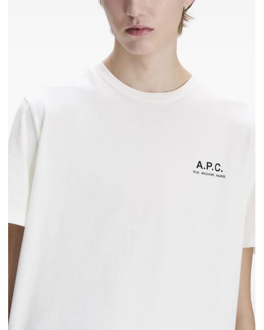 A.P.C. White Crew-Neck T-Shirt for men