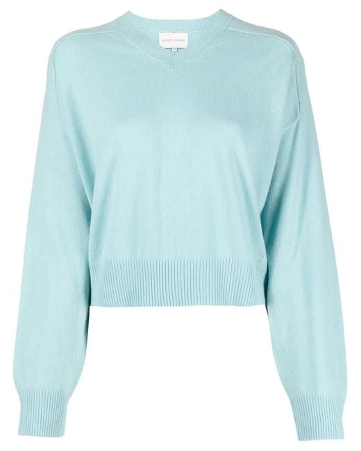 Loulou de Saison Blue Emsalo V-Neck Cashmere Jumper