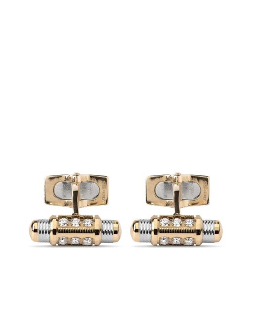 Officina Bernardi Metallic 18Kt And Lumen Diamond Cufflinks for men