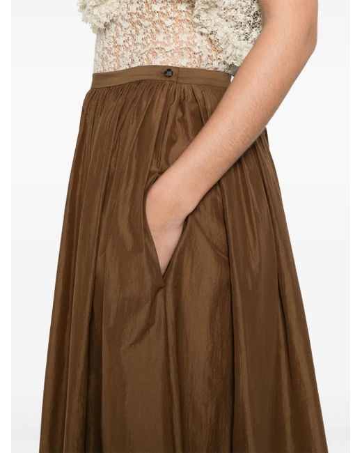 Philosophy Di Lorenzo Serafini Brown Maxirock mit Falten