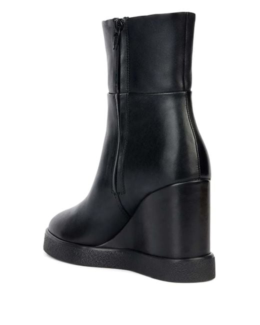 Geox Black 90Mm Wedge Ankle Boots