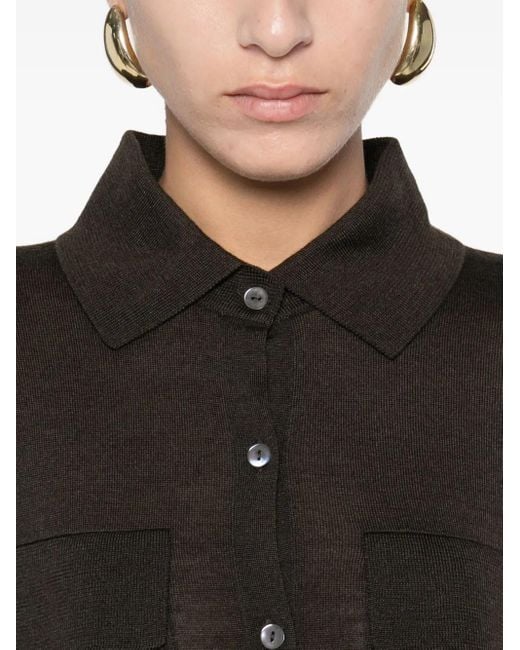 P.A.R.O.S.H. Black Front-Button Top