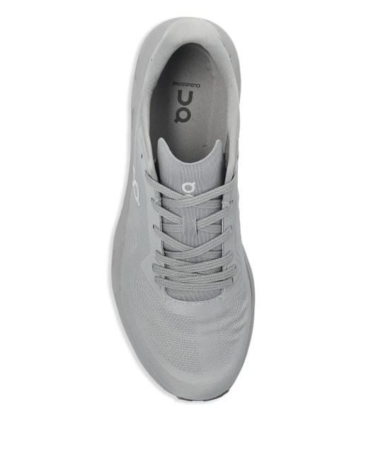 On Shoes Gray Logo-Print Trainers for men
