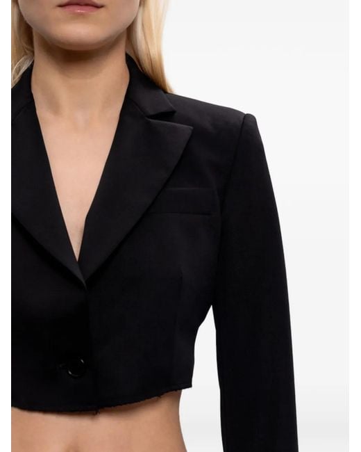 Vetements Black Cropped Single-Breasted Jacket
