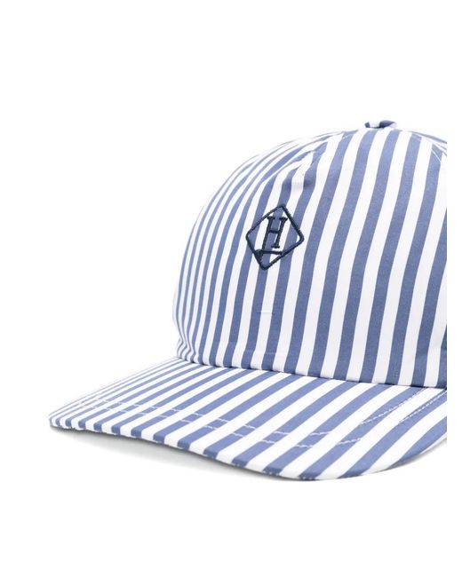 Herno Blue Striped Baseball Cap for men