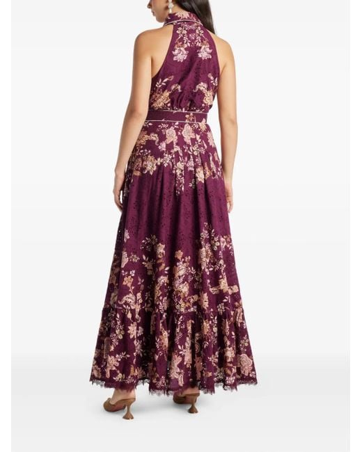 Vestido largo Savi con cinturón Hemant & Nandita de color Purple