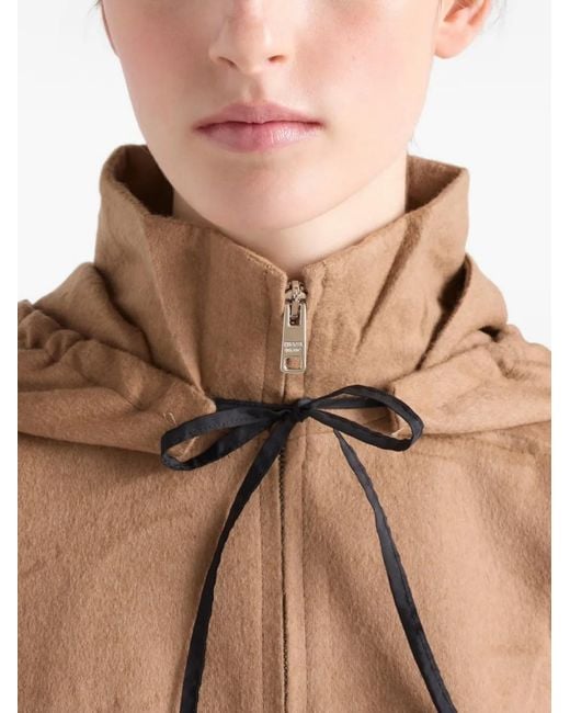 Chaqueta Con Capucha Prada de color Brown