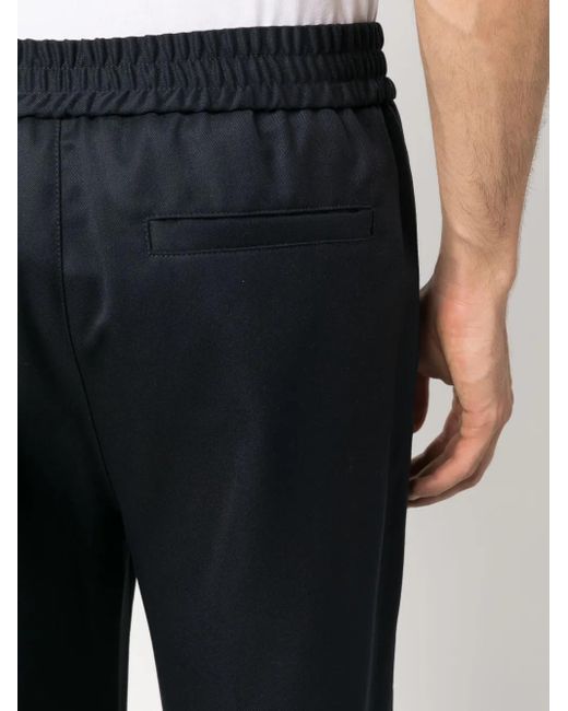 A.P.C. Blue Elasticated-Waist Wool Trousers for men