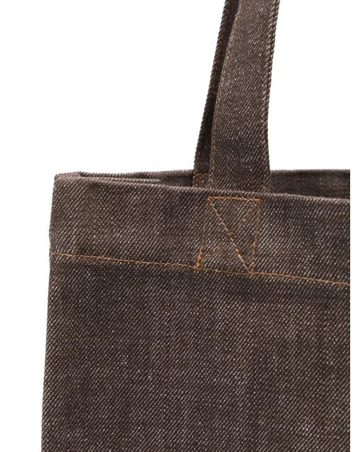 A.P.C. White Lou Logo Tote Bag