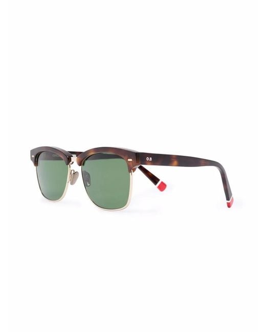 Orlebar Brown Green Tortoiseshell Rectangle Frame Sunglasses for men