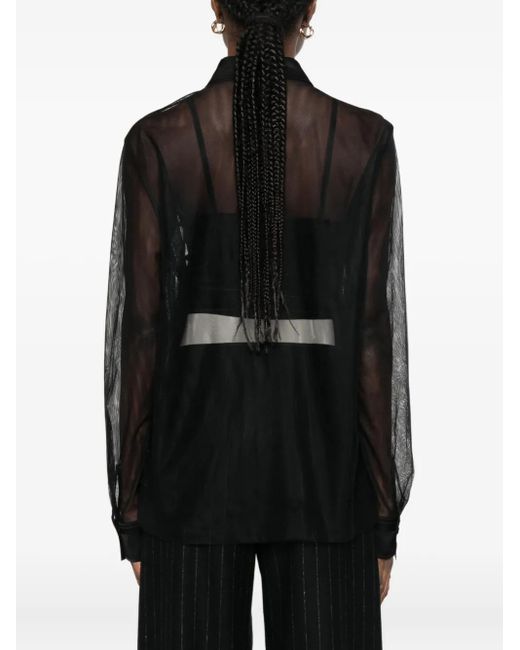 Forte_forte Black Semi-Sheer Shirt