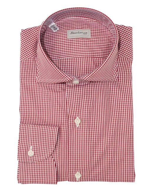 Sartorio Napoli Pink Gingham Cotton Shirt for men