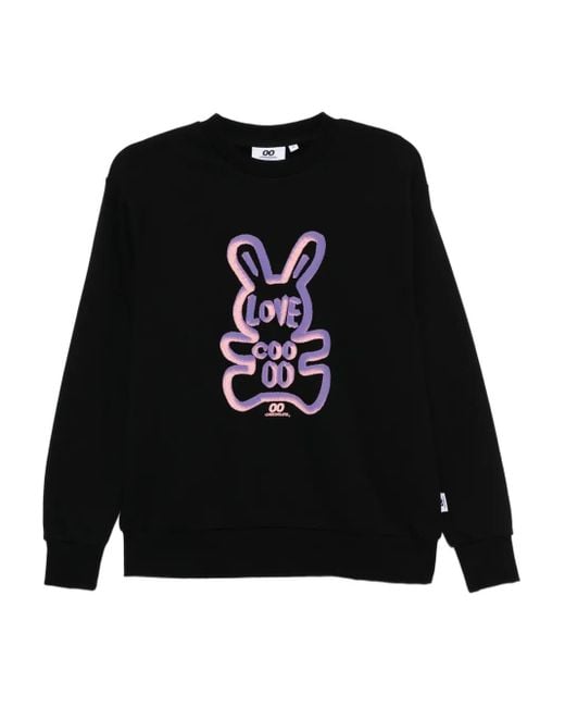 Sudadera con motivo gráfico en relieve Chocoolate de color Black