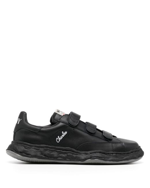 Maison Mihara Yasuhiro Black Charles Touch-strap Leather Sneakers