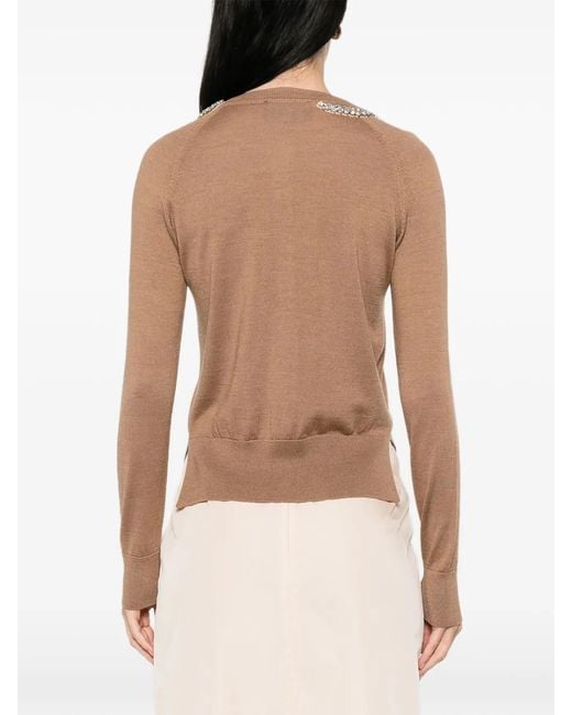 Simone Rocha Natural Embellished Cardigan