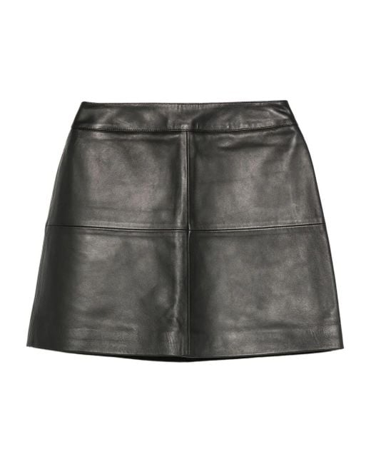 Eric Bompard Leren Mini-Rok in het Gray