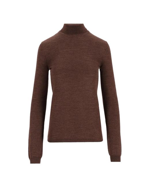 Maison Margiela Brown Wool Silk Underpinnings Turtleneck