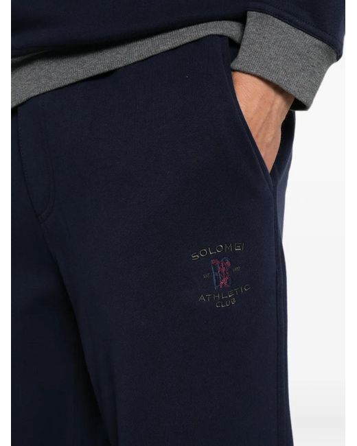Brunello Cucinelli Blue Cotton Blend Sweatpants for men