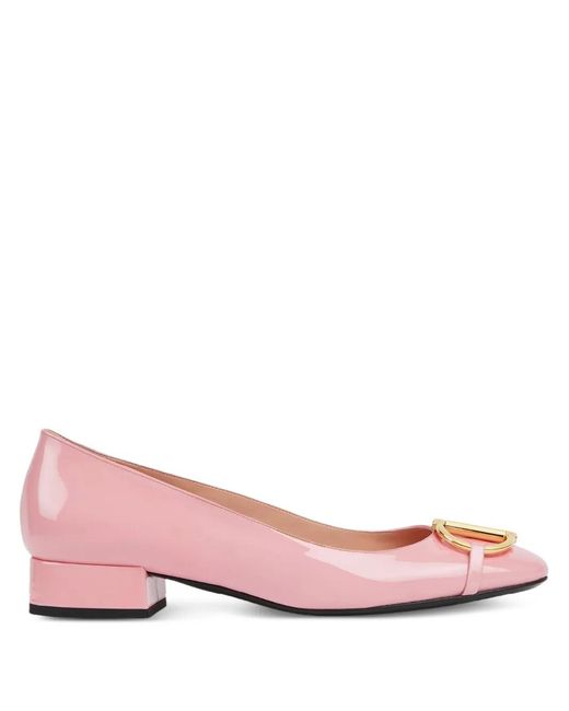 Gucci Pink Half-Horsebit Flat Pumps