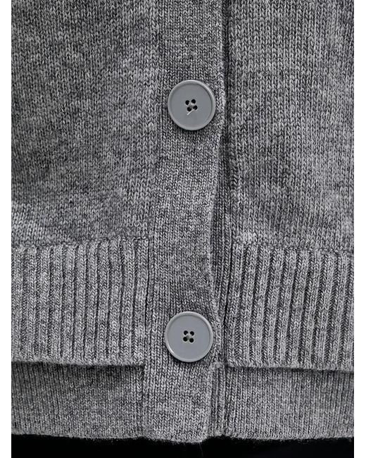 Sisley Gray Button-Down V-Neck Cardigan