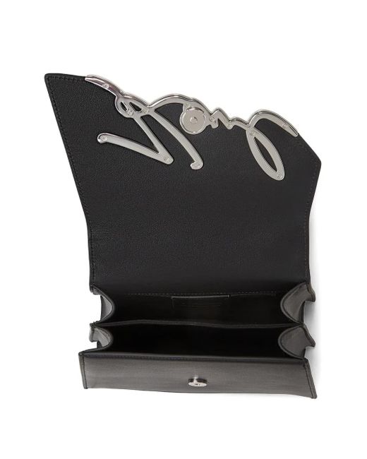 Karl Lagerfeld Black Medium K/Signature Leather Cross Body Bag