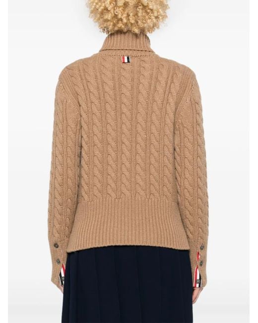 Thom Browne Brown Cable-Knit Cashmere Jumper