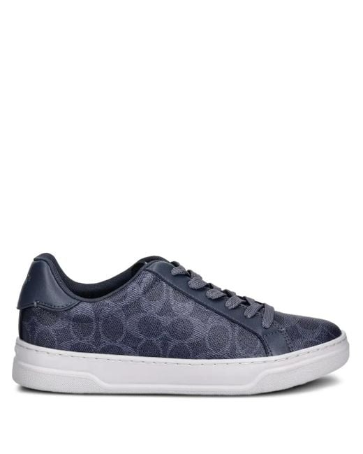 Coach Slip On Blue Black Monogram Sateen Black Low Sneakers Men\'s Size 11D Coach mens slip-on sneakers - Gem main image 2