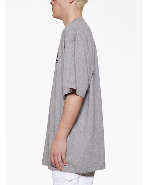 Vetements Gray Logo-print Cotton T-shirt for men
