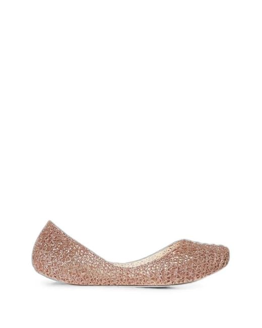 Melissa Pink Glittered Ballet Flats