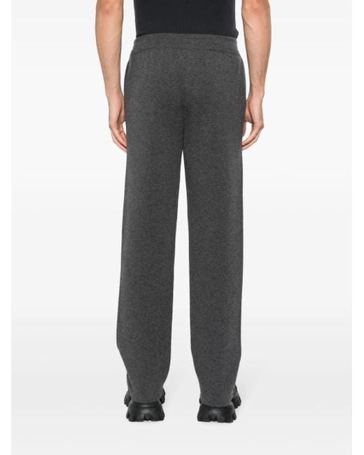 Fendi Gray Mélange-Effect Cashmere Track Pants for men
