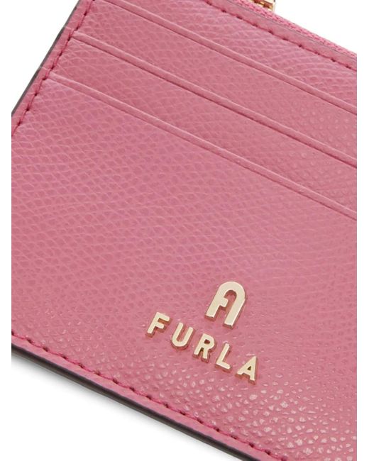 Furla Pink Camelia S Zip-Top Card Holder