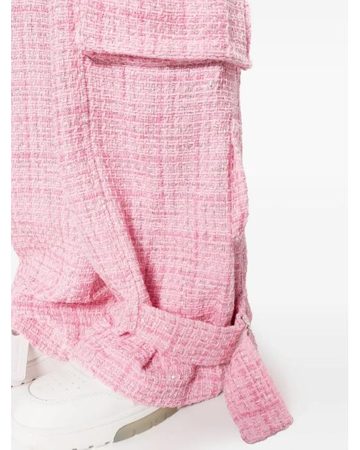 Gcds Pink Ultracargo Tweed Wide-Leg Trousers for men