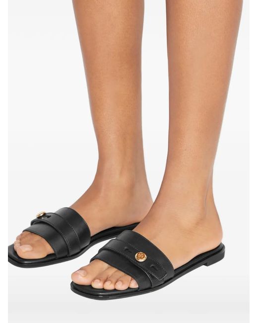 Tory Burch White Romy Button Slide Slide