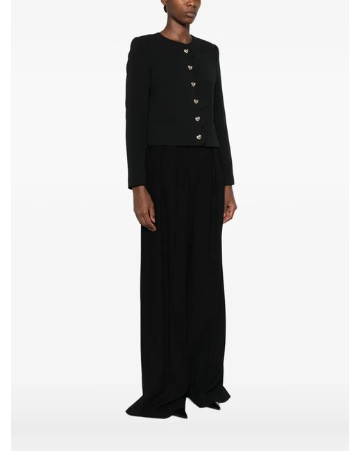 Twinset Black Heart-Button Scalloped Jacket
