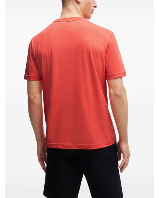 Boss Textured-print Cotton T-shirt for men