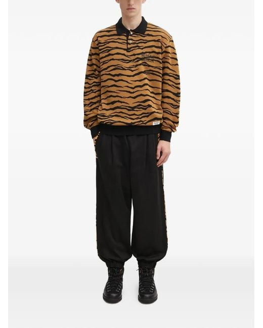 Wacko Maria Black Drawstring Track Pants for men