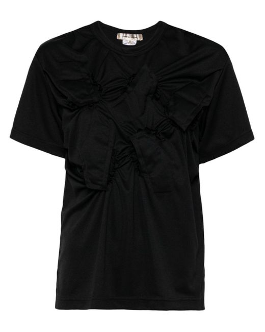 Ruffled jersey T-shirt Comme des Garçons en coloris Black
