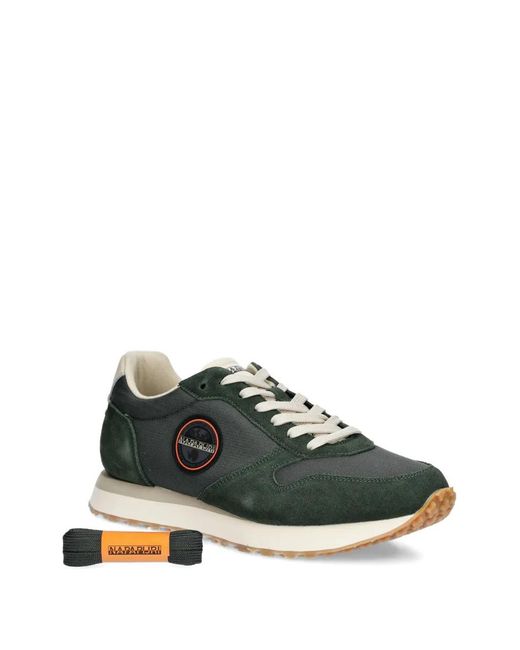 Napapijri Green Nova Logo-Patch Sneakers for men