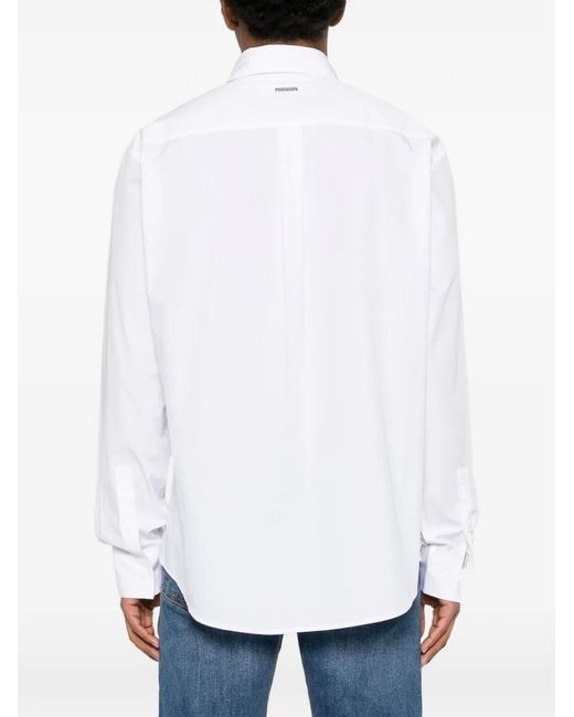 Iceberg White Chest-Pocket Buttoned Shirt for men