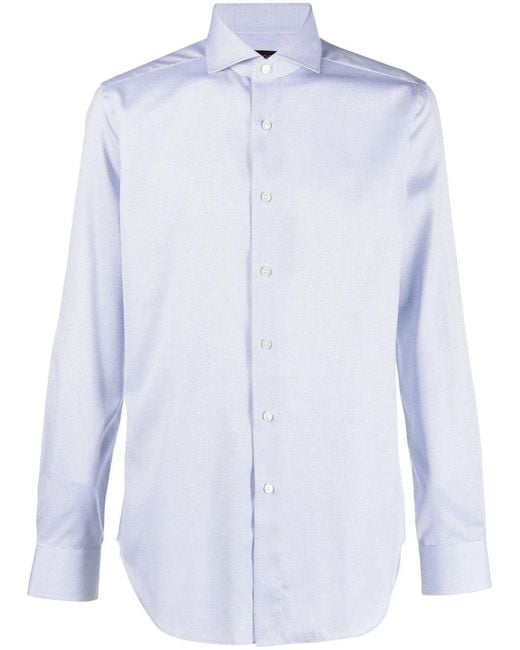 Dell'Oglio Blue Long-Sleeve Button-Up Shirt for men
