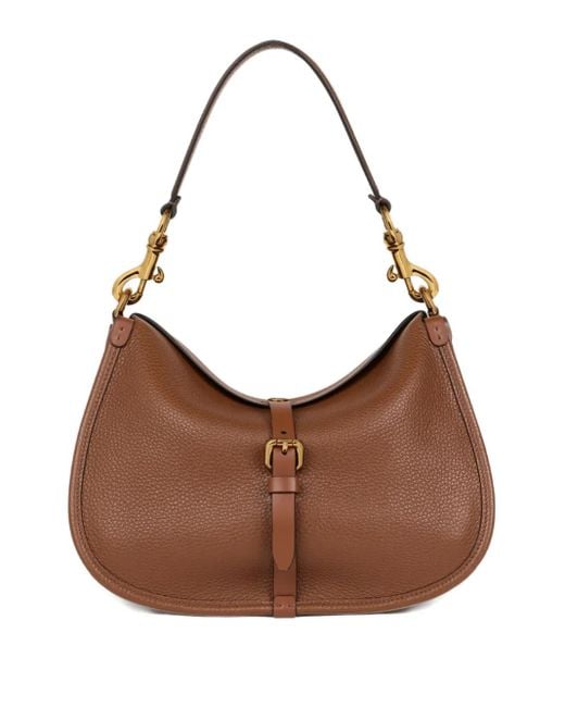 Etro Brown Pony Schultertasche Mit Schnallenverschluss